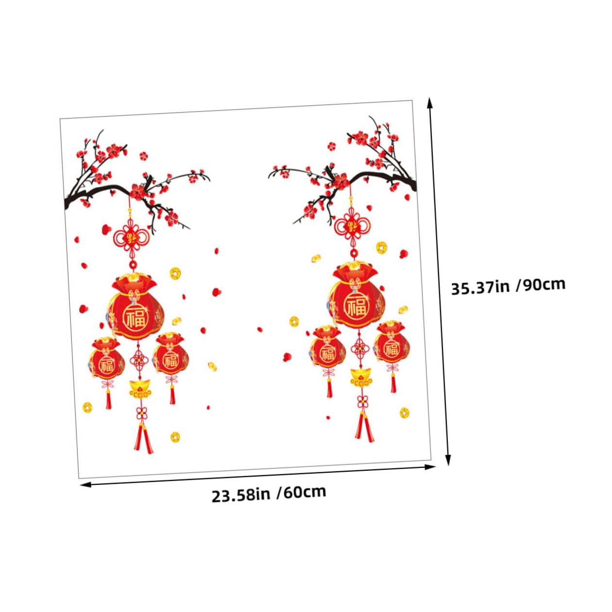 Levemolo 3sätze Fensterdeko Neujahrs Wandaufkleber Frühlingsfest Fenstersticker Selbstklebende Dekoration Für Glas Glücksbringer Für Chinesisches Neujahr Teiliges