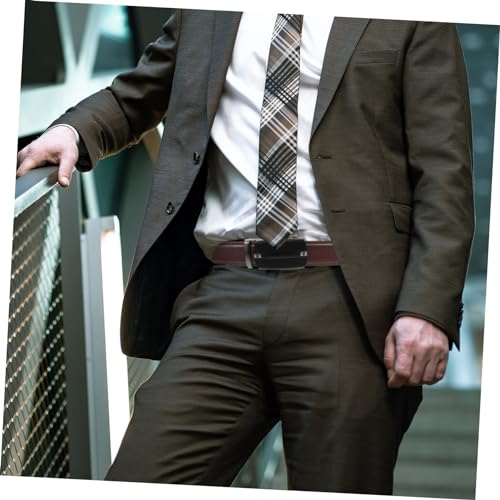 BESPORTBLE 1pc Men Automatic Buckle Leather Belt Business Waistband for Formal and Casual Wear Elegant Design4