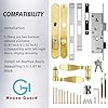 House Guard Storm Door Handle Replacement with Lock, Fits Storm & Screen Doors, Compatible with 1.1-1.97 Inch Thick Doors, 0.87 Inch & 1.02 Inch Backset Options (Brass)