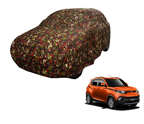 Image of Auto Hub Car Cover Compatible with Mahindra KUV100 with Weather Proof, Triple Stitched, KUV100 Car Cover Jungle Look