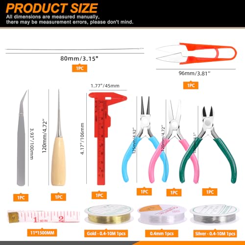 Rustark 1251Pcs Jewelry Making Supplies Kit W Jewelry Pliers, Jewelry Wires, Crystal Glass Beads, Jewelry Findings - Image 3