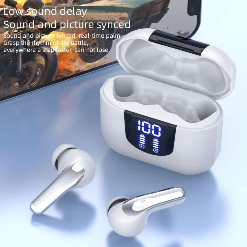 Wireless Earbuds, Bluetooth 5.4 in Ear Wireless Earphones with LED Digital Power Display Caset for Running, Work and Daily Use (Purple) image 5