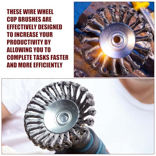 Image of Tandefio 24 Pcs Wire Wheels for Angle Grinder, with 5 /8 inch-11 Threaded Arbor (Pack of 2)