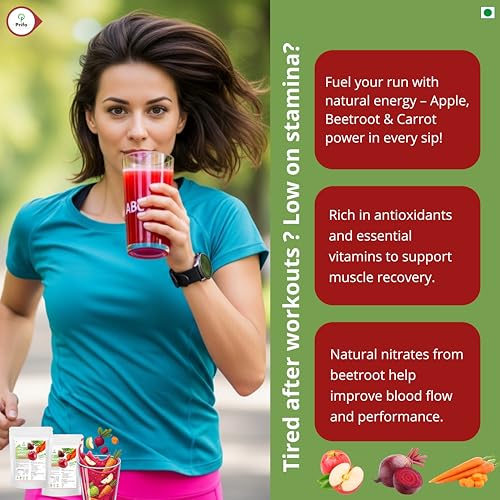 Prifo ABC Juice Powder | Apple Beetroot Carrot | No White Sugar, No Preservatives | Instant Natural Energy Drink | Immunity & Detox Booster | For Kids & Adults | 250g