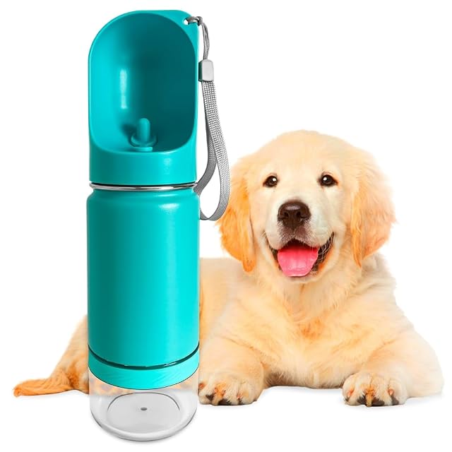 Botella de Agua para Perros 2 en 1 con Comedero Portátil