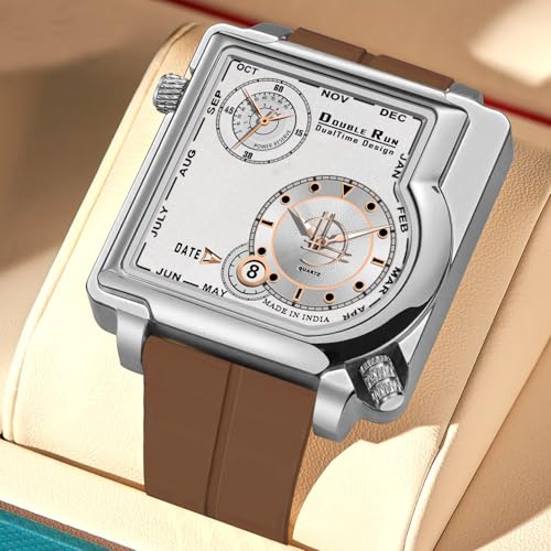Buy DOUBLERUN Date Display & Dual Time Silicone Analog_34050 at Amazon.in - Image 4