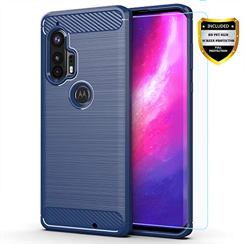 Moto Edge Plus case,with HD Screen Protector,MAIKEZI Soft TPU Slim Fashion Non-Slip Protective