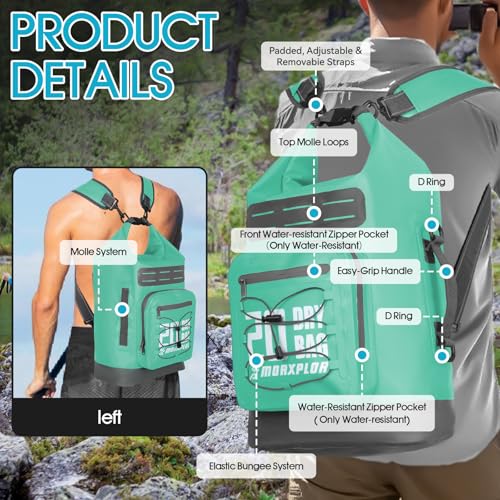 Image of MORXPLOR Dry Bag Waterproof,5L /10L /20L /30L /40L /55L Roll Top Dry Bag Backpack with WaterProof Phone Case for Swim,Kayak