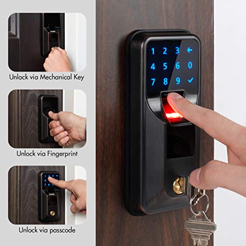 SWISS+TECH ST061002 Touch Deadbolt Lock with Fingerprint and