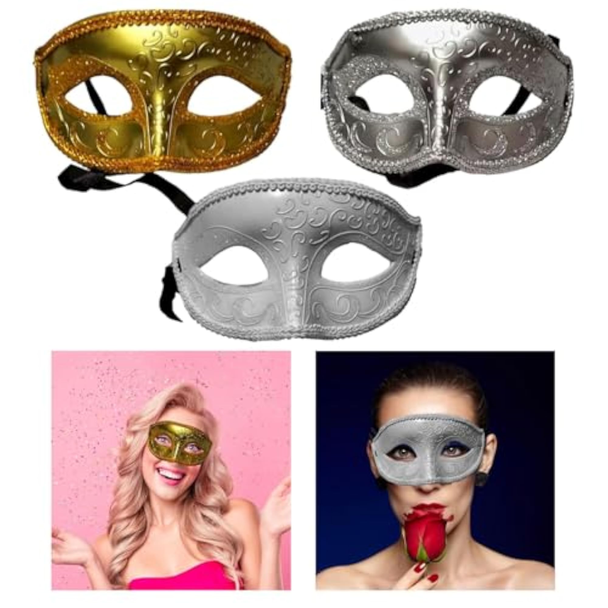 Gold Masquerade Mask Eye Mask for Prom and Carnival