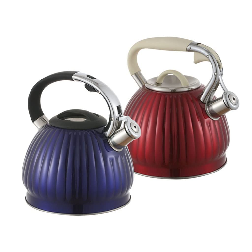 Tetera de Silbato de Acero Inoxidable de 3 l, 2 Colores, Compatible con Estufa de Gas y Estufa eléctrica. Color: A, tamaño BB. como se Muestra en la Imagen.