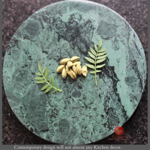 Image of Saudeep India 10 Inch Green Marble Chakla | Roti Chakla, Chapati Roller Board | Durable Roti Maker or Pulka Maker(Only Green Chakla)