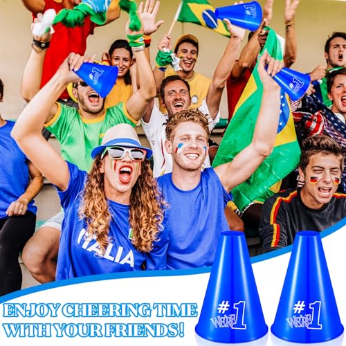 image for Halloscume 12 Pcs Cheer Megaphone We're #1 Cheers Party Noisemaker Pla