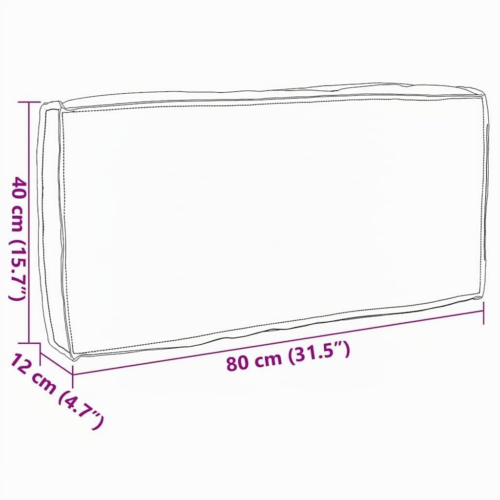 vidaXL Cojín Tela Oxford Gris Topo 80 x 40 x 12 cm