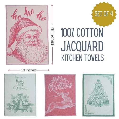Paños de cocina de Navidad para decorar tu mesa y hogar estas fiestas, set de 4 piezas 3