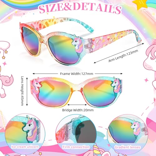 Image of 3 Pairs Kids Sunglasses Girls,UV Protection Sunglasses Toddler Eyewear for Party Favors Beach Glasses Age 3-12