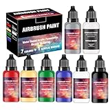Airbrush Paint - 7 Colors Airbrush Paint Set with 1 Tinner, Plastic & Wood Acrylic Air brush Paint Kit Ready to Spray, Water-Based for Artists Beginners Hobbyist, 0.67 Fl Oz/20ml