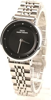 ايبسو ساعة يد كلاسيك حريمي - انالوج - كورتز - باند استانلس ستيل فضي - مينا سوداء- IBM57