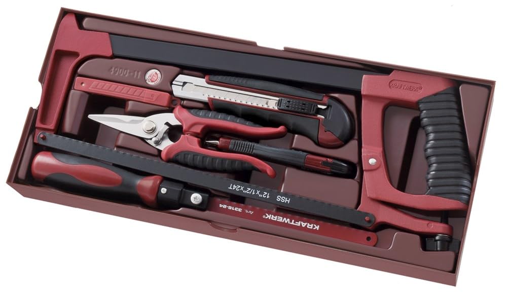 Kraftwerk Zangen-Set 5-teilig – Komplettes Tablett, High-Tech-Beschichtung, Für Werkstatt & Haushalt
