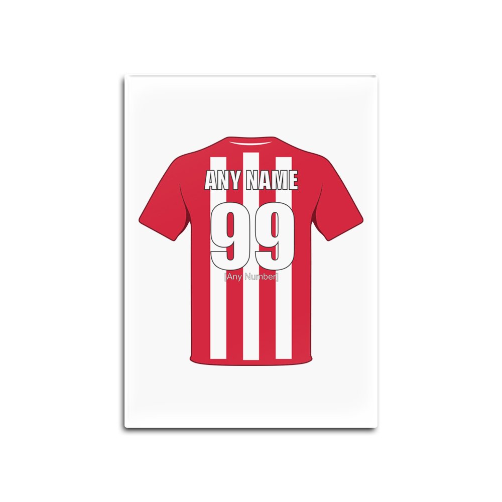 Personalised Gift - Stoke City Glass Fridge Magnet (Football Club Design Theme, Colour Options) - Any Name/Message on Your Unique - The Potters — image 1