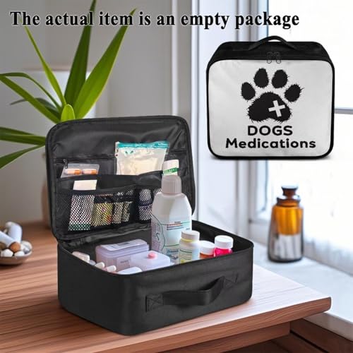 Image of Gomyblomy Customized Dog First Aid Kit Empty First Aid Kit Bag Dogs Medications Print Medium Emergency Kit for Home Cars Travel Medical Supplies Storage Add Your Image and Color