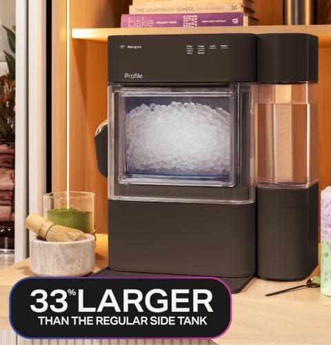 Image of GE Profile Opal Ultra, Countertop Nugget Ice Maker, 1 Gal XL Side Tank, *Amazon Exclusive*, 38 lbs /Day, Pebble Pellet Crushed Ice Machine, WiFi Chocolate Quartz