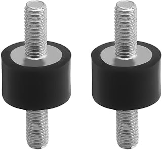 Juvielich 8pcs M5 × 12mm Studs 0.59" × 0.39" Rubber Shock Absorbers Isolators Thread Mounts Metal Vibration Anti Vibration Isolators Black