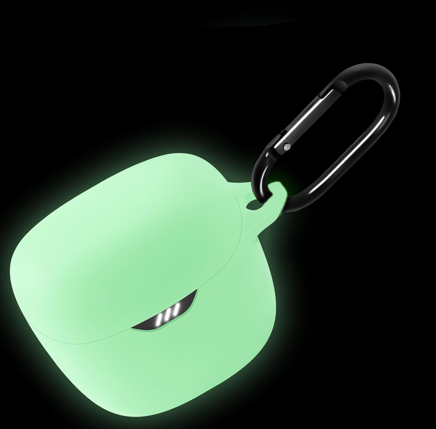 Geiomoo Silicone Case for JBL Tune Flex, Protective Cover with Carabiner (Luminous Green)