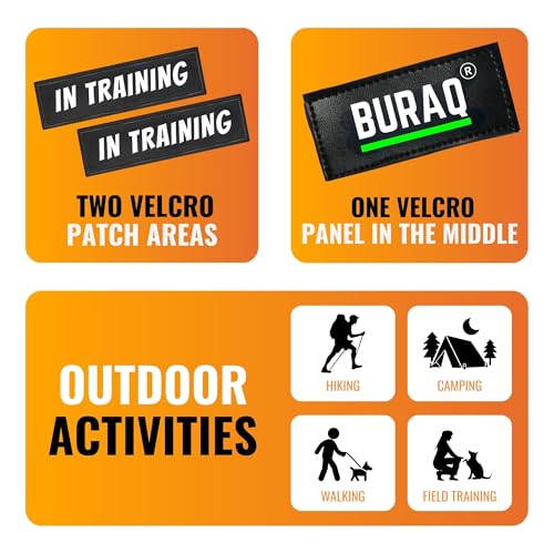 Image of Buraq No Pull Tactical Dog Harness for Large Dogs, Heavy Duty, Adjustable Pet Harness with Handle for Easy Control, Dog Vest for Walking, Training, Hiking (M - Black)