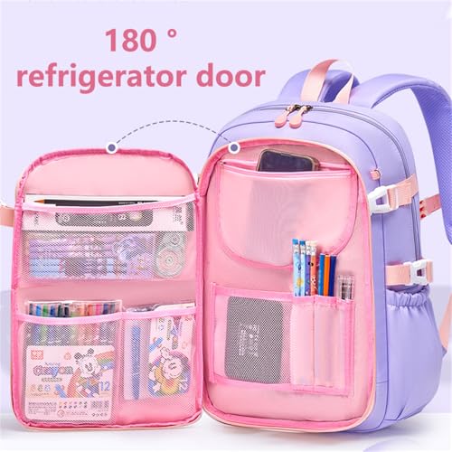 Cute Backpack with Lunch Bag (Blue,L)3