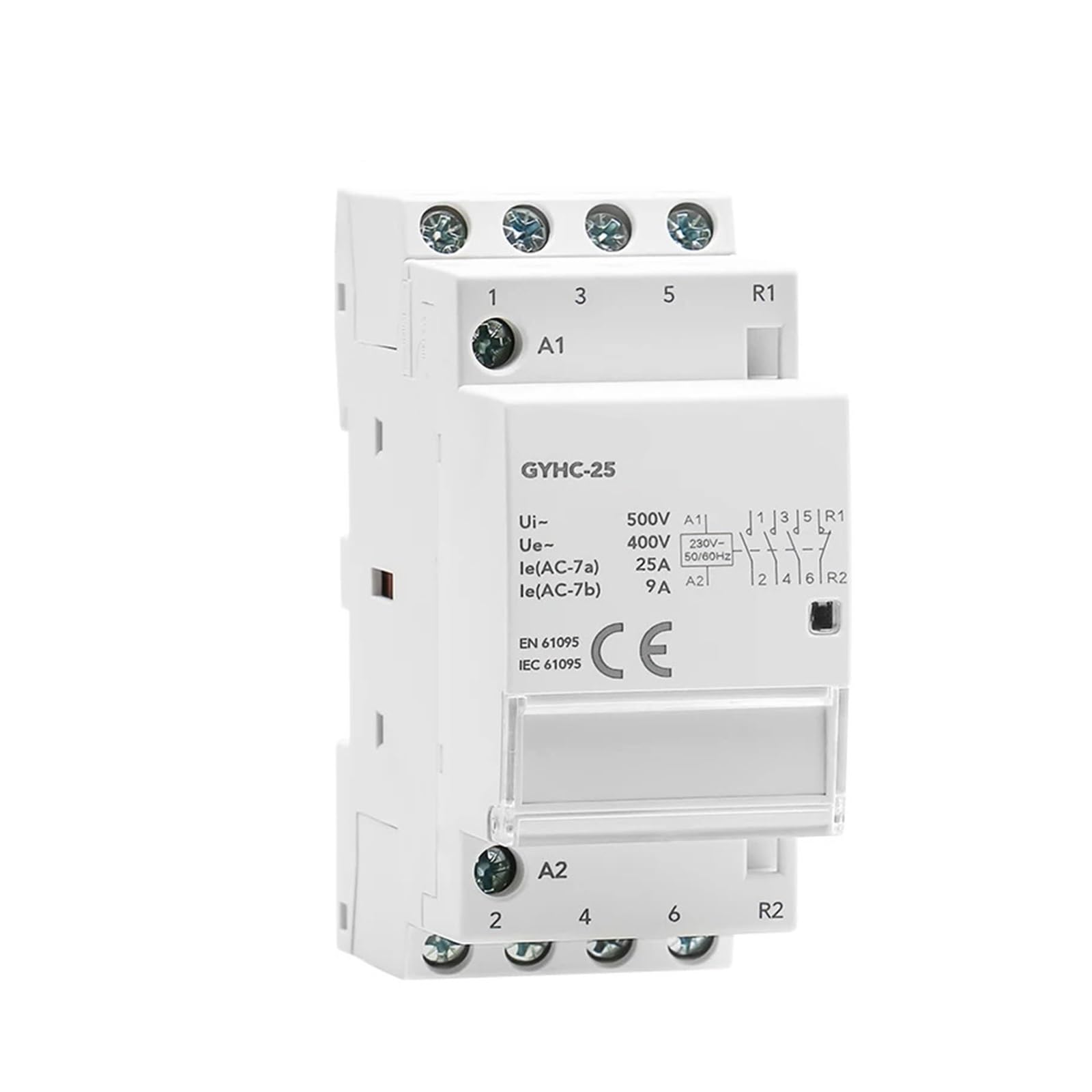 Contactor doméstico modular de carril DIN AC230V 4P 25A 4NO 2NO 2NC 3NO 1NC 50/60Hz(4P 25A 2NO2NC)