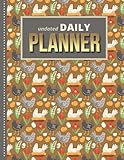  Undated Daily Planner: 8.5x11 One Page Per Day Diary / 365 Logs / 6AM to 7PM Hourly Schedule / Chicken Rooster Baby Chick - Farm Bird Boho Art / To Do ... / Time Management Gift For Organized People