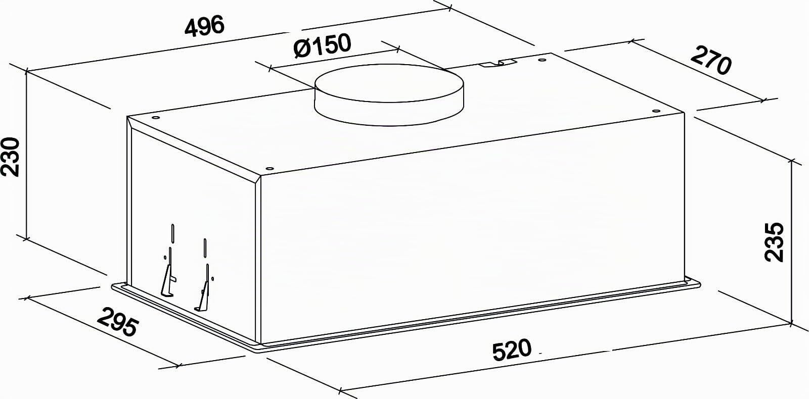 Gurari 217 PRIME hotte de plafond 52 cm blanche encastrée avec bloc de ventilation, cadre en verre, 3 niveaux, 1000 m³/h, hotte encastrée, télécommande