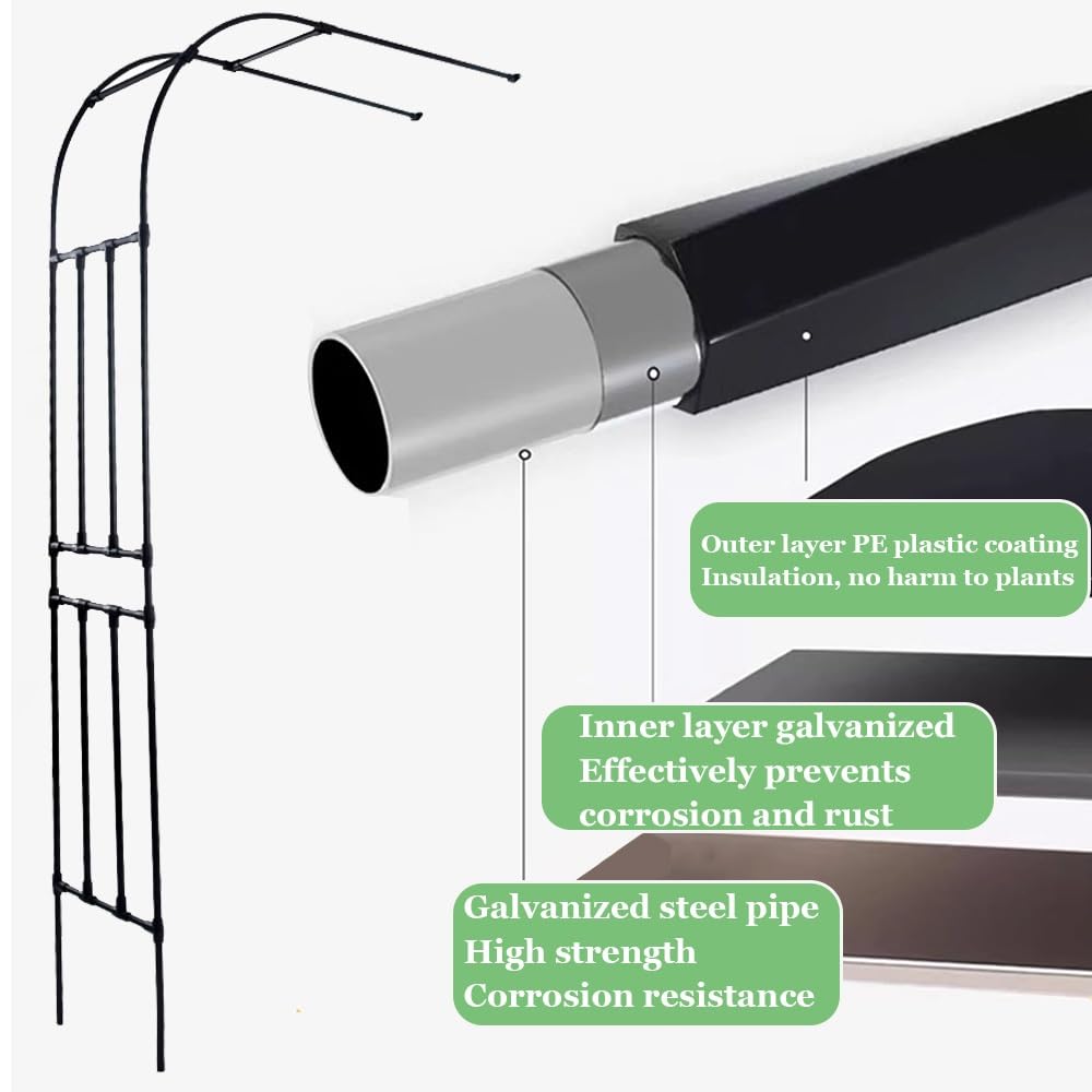 Kratka ogrodowa do róż pnących, odporna na rdzę, regulowana wysokość 60–240 cm (szer. 120 x wys. 240 cm) – idealna dekoracja ogrodowa z kwiatami