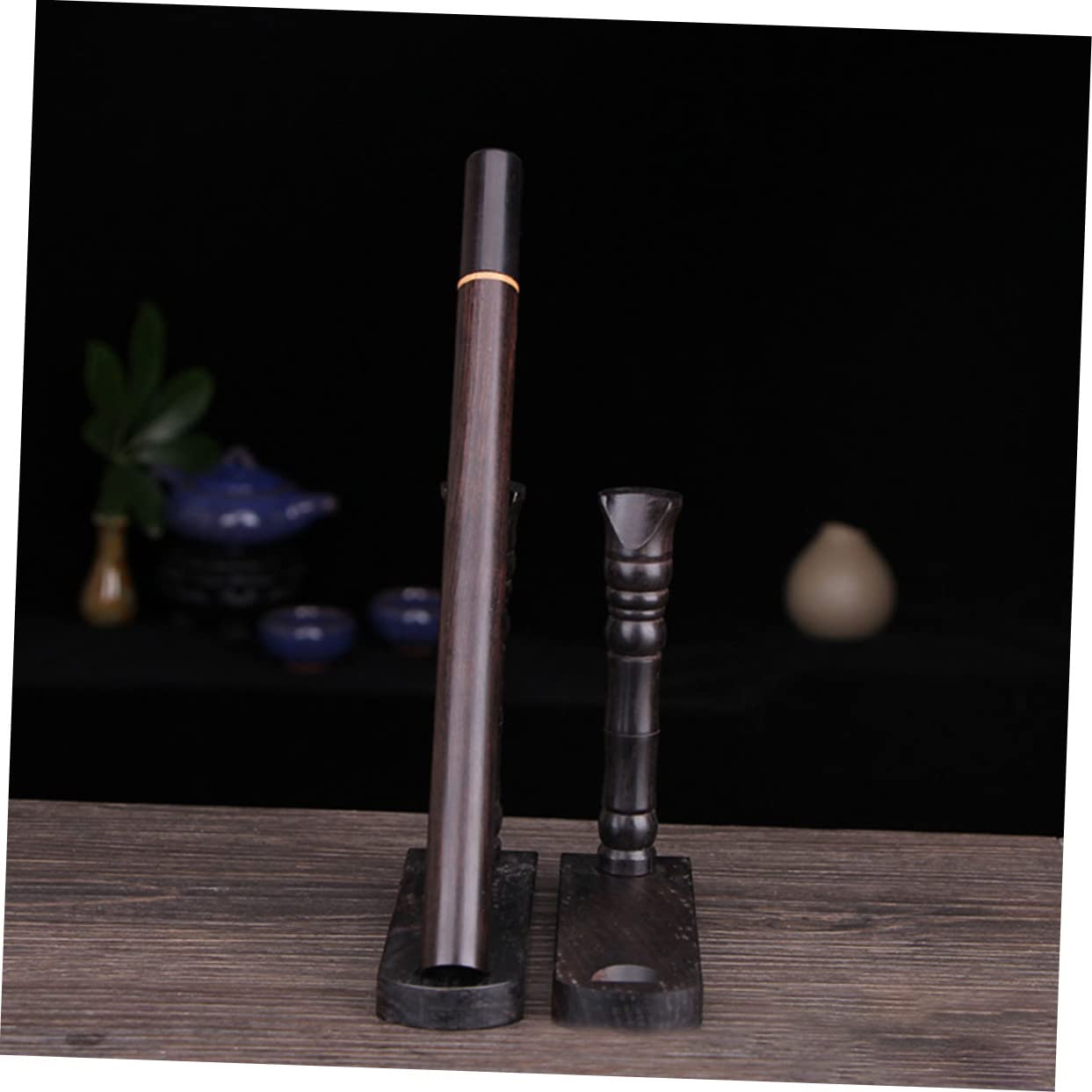 PRETYZOOM Flute Organizer Stand Wooden Tube Holder Rack Display Flute Rack Incense Tube Stand Present for Birthday Festival