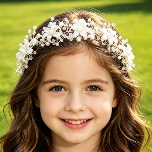 Campsis Flower Girl Headpiece First Communion Headpiece Butterfly Headband