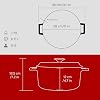 Lava Casting Round Pot, Trendy, 28cm, 6.71 L Volume, Red