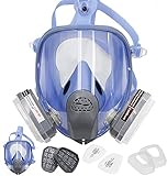 BHTOP Full Reusable Respirator for Gas，Full Facepiece Twin Filter Respirator for Painting, Machine...