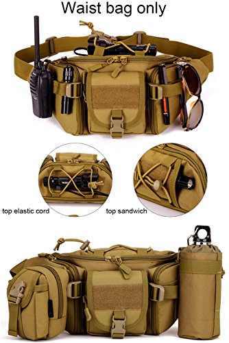 Huntvp Tactical Waist Pack Bag Military Fanny Packs Wr Hip Belt Bag Pouch For Hiking Climbing Outdoor Bumbag-Black #TOP6