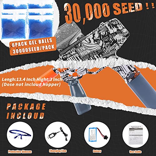 MECHILE Electric with Gel Ball Blaster for Outdoor Activities Shooting Team Game, Ages 12+Shooting Team Game, Gel Blaster with 30000 Water Beads and Goggles (B)