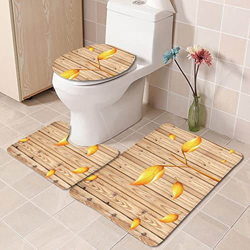 Badematten Set 3 teilig,Toilettenmatte Set,3er Badgarnitur Badezimmer Matte Set Dusch Bade Matte Vorleger Teppich 3D…
