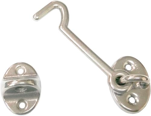Miniatura 8 de QCAA Gancho de cabina de acero inoxidable 316 de grado marino, 3 pulgadas, paquete de 2