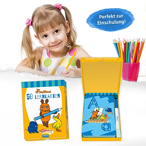 Troetsch Die Maus Lernkarten schreib und wisch weg 50 Karten mit Stift und Schwamm: Übungskarten Lernspiel Vorschule Grundschule