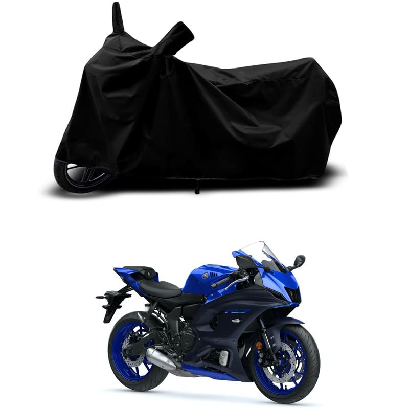 Image of 100% Scratchproof /UV-Rays /Heat Protection /Birds Dropping /Water Resistant /Dust Proof /Waterproof /Full Bike Scooty Two Wheeler Body Cover Compatible for R7 All Varients[Black]