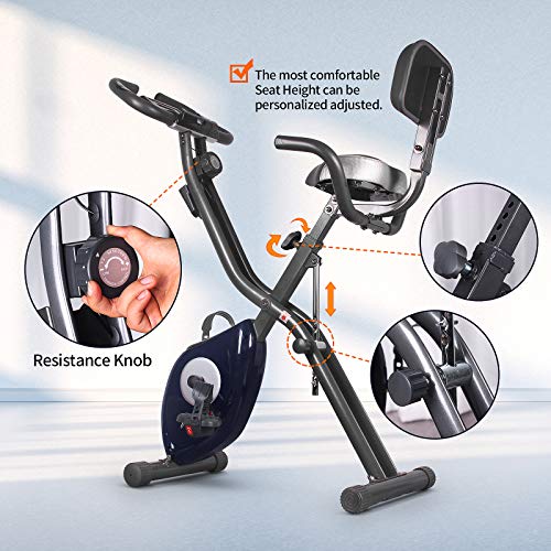 Image of leikefitness LEIKE X Bike Ultra-Quiet Folding Exercise Bike, | Magnetic Upright Bicycle with Heart Rate,LCD Monitor and easy to assemble