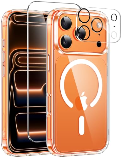 ivencase Coque pour iPhone 17 Pro Compatible avec MagSafe, Transparent