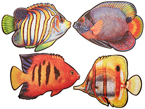 Beistle Coral Reef Fish Cutouts (4/Pkg), One Size, Multicolored