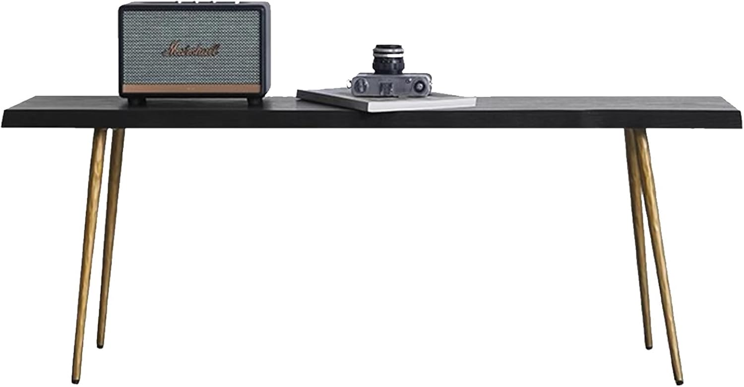 Dining Bench, Wood Bench, Entryway Bench with Metal Legs, Dining Room Bench, Table Benches, Kitchen Bench for Living Room, Hallway, Sturdy and Stable(Black,140cm/55.1in)