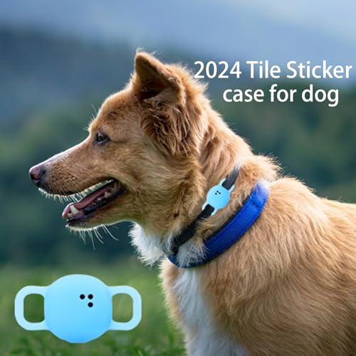 NANLANFAN 2 Pack Case Cover for Tile by Life360 Sticker (2024), Protective Holder for Pets Dog Cat Collar Accessories Glow in Dark (Blue & Pink)
