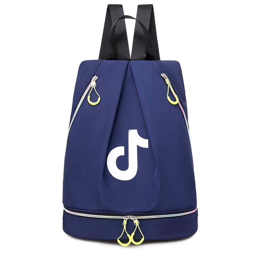 Gym Bag,Swim,Walking, Cycling ,Beach,Waterproof Cosmetic Backpack for Women Swimming Bag Dry and Wet Separate Storage, Navy Blue, 15" x 11.2"x6.3"